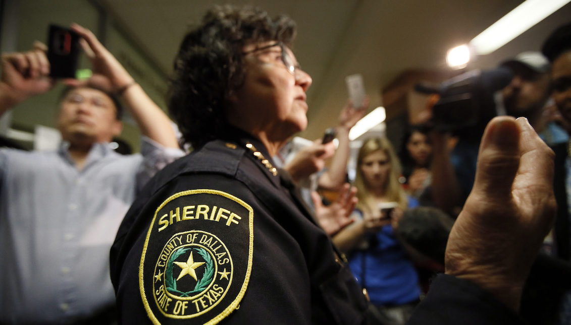 Lupe Valdez, in her Dallas Sheriff's uniform. Source: https://www.texasobserver.org/