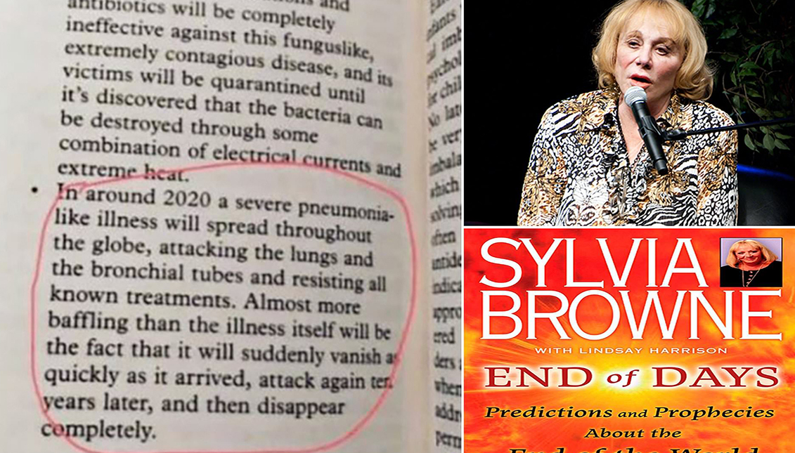 El inquietante libro de Sylvia Browne se ha convertido en un éxito de ventas durante la pandemia. Daily Mail