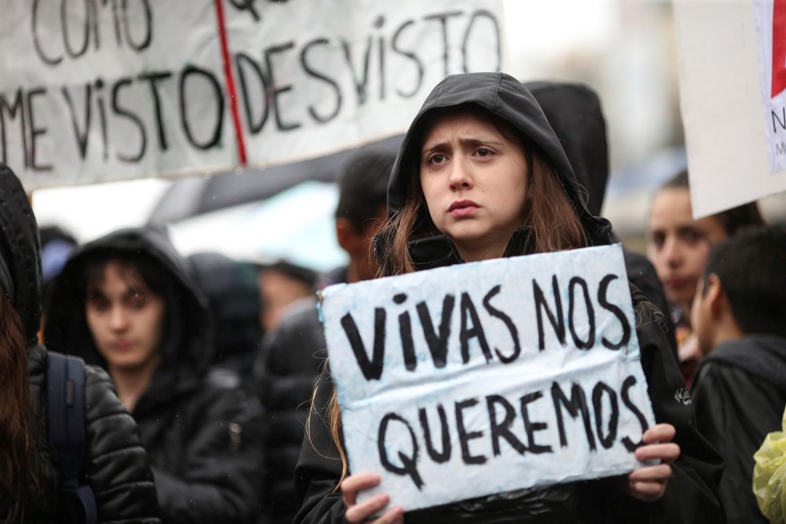 File photo of a demonstration against gender violence. 