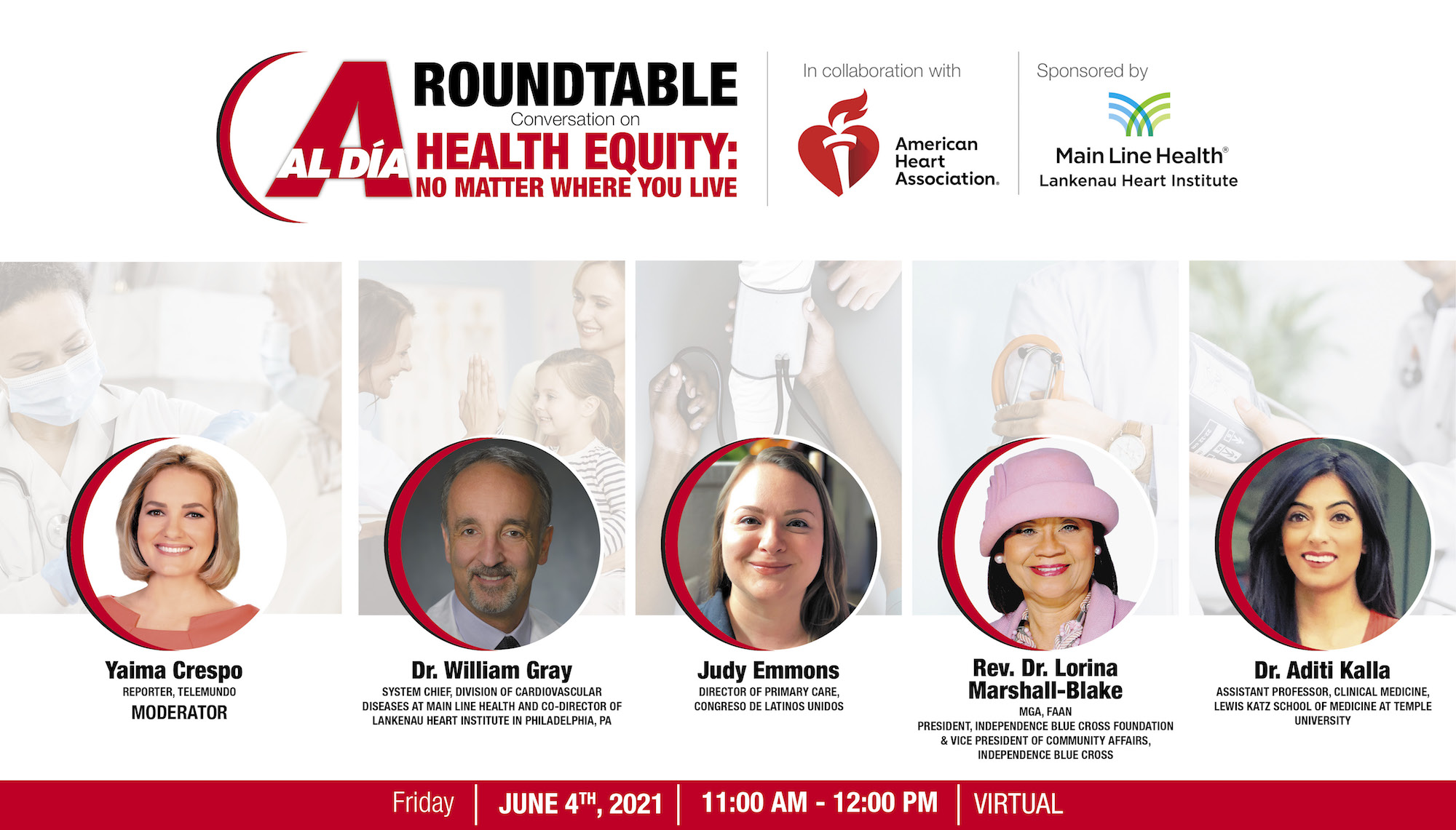 AL DÍA's Health Equity: No Matter Where You Live Roundtable took place on June 4. Graphic: AL DÍA News.