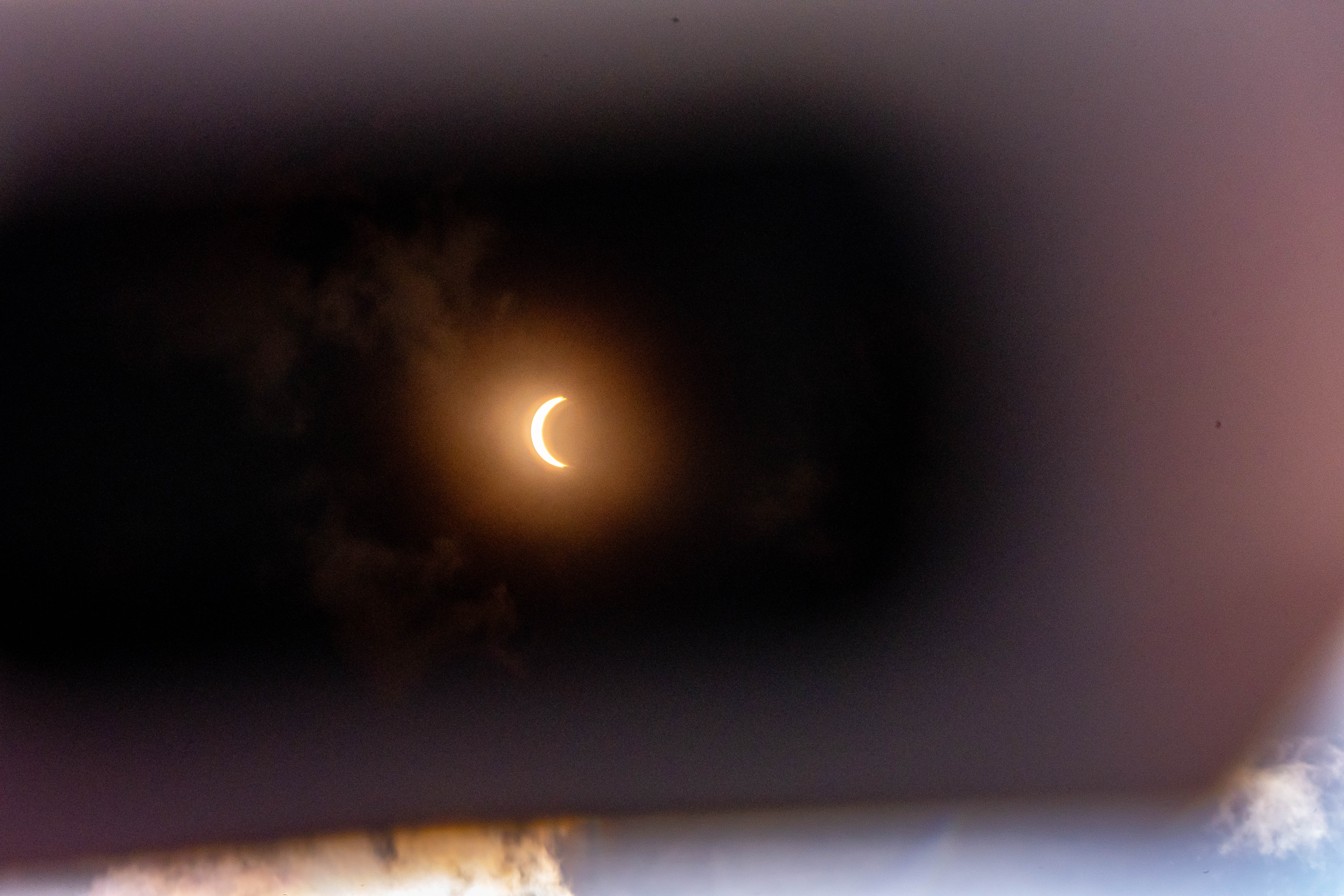 Solar Eclipse from a person's perspective. Photo: Peter Fitzpatrick/ALDIA News