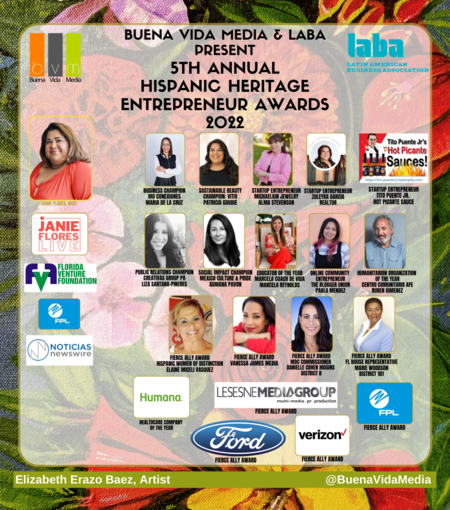 5th Annual Hispanic Heritage Entrepreneur Awards 2022. Graphic: Noticias Newswire.