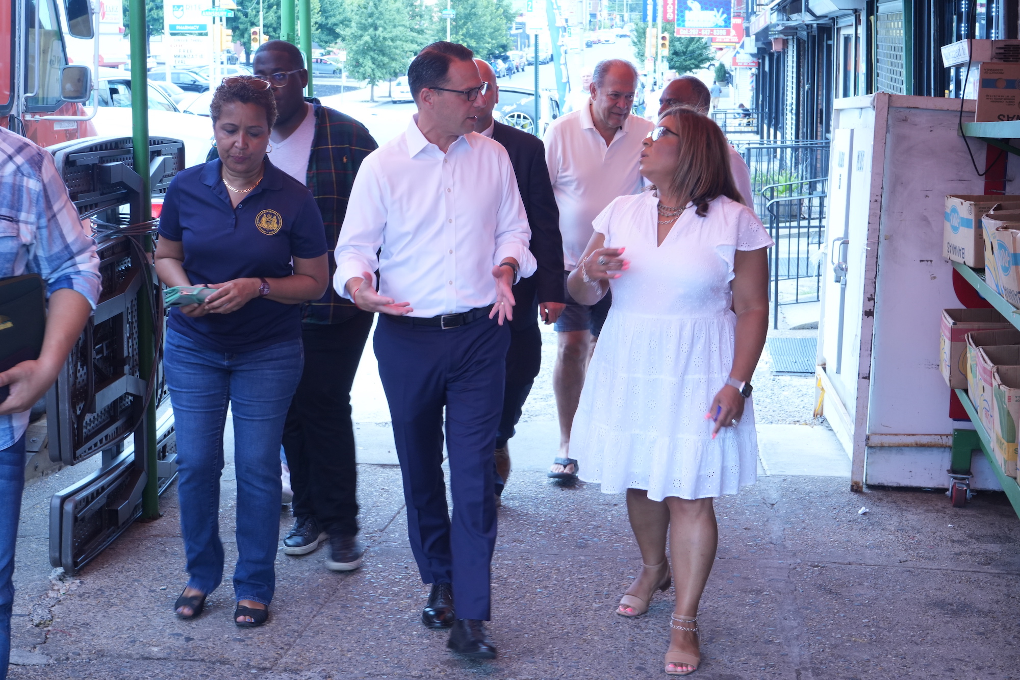 Shapiro tours North Philly Latino owned businesses. 