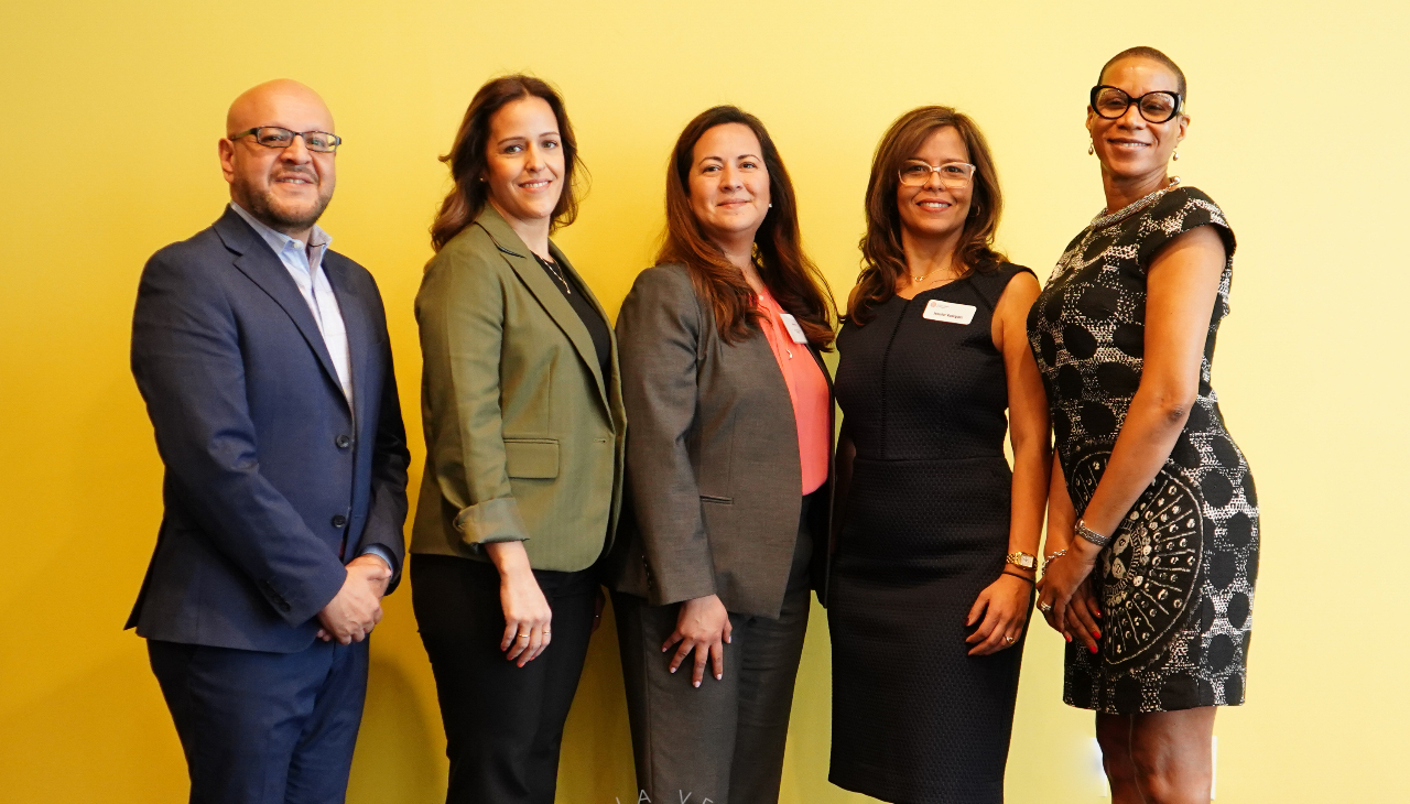 Javier Suarez, Rosaura Hernandez-McCall, Mayra Hernandez Bergman, Jennifer Rodriguez, Keeya Branson-Davis at the 2022 GPHCC Annual Meeting. Photo Courtesy of Paola Vélez/IG: @pvfotograf. 