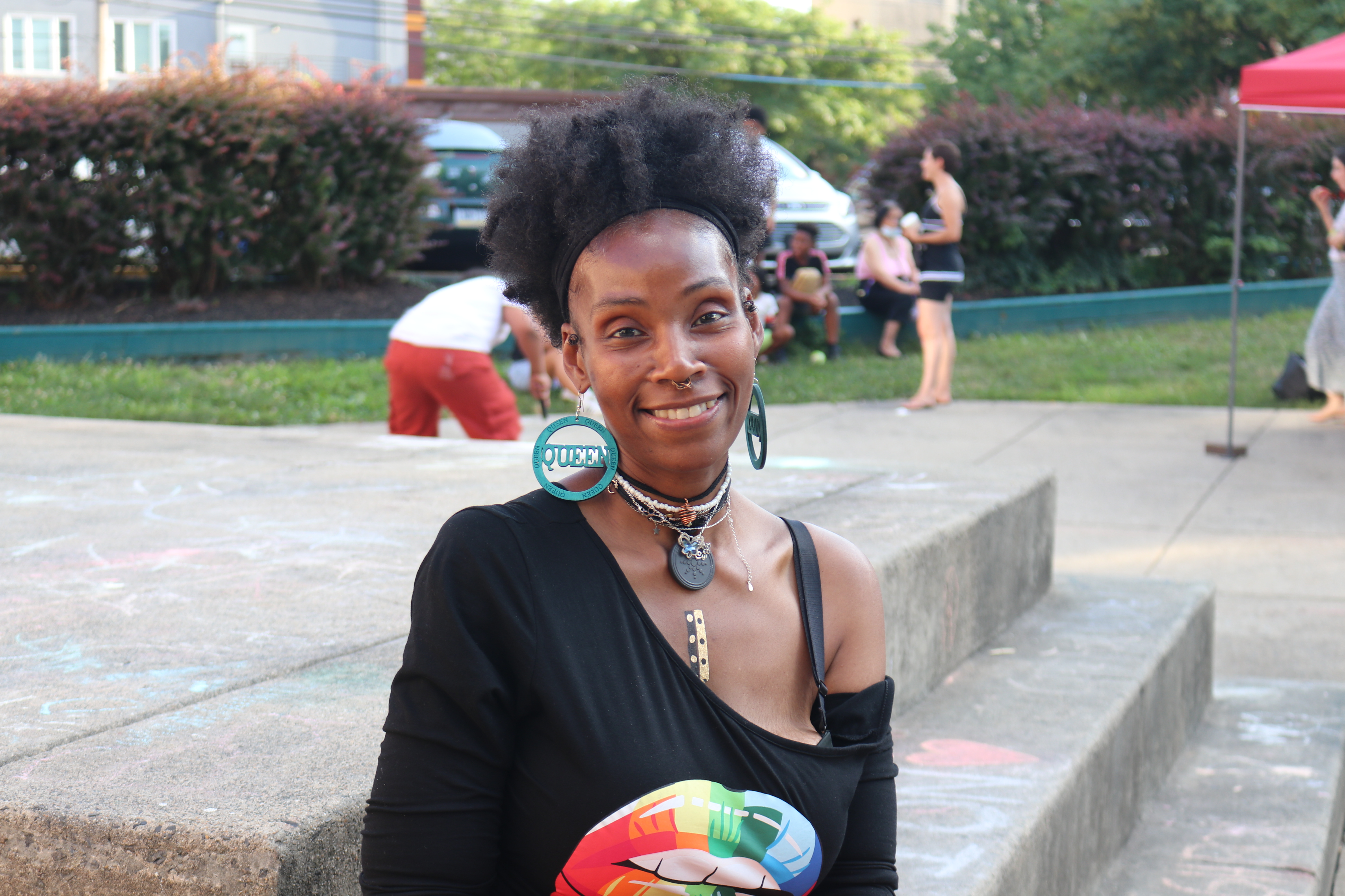 Pictured: UC Townhomes Resident Rhonda Moore in encampment site.