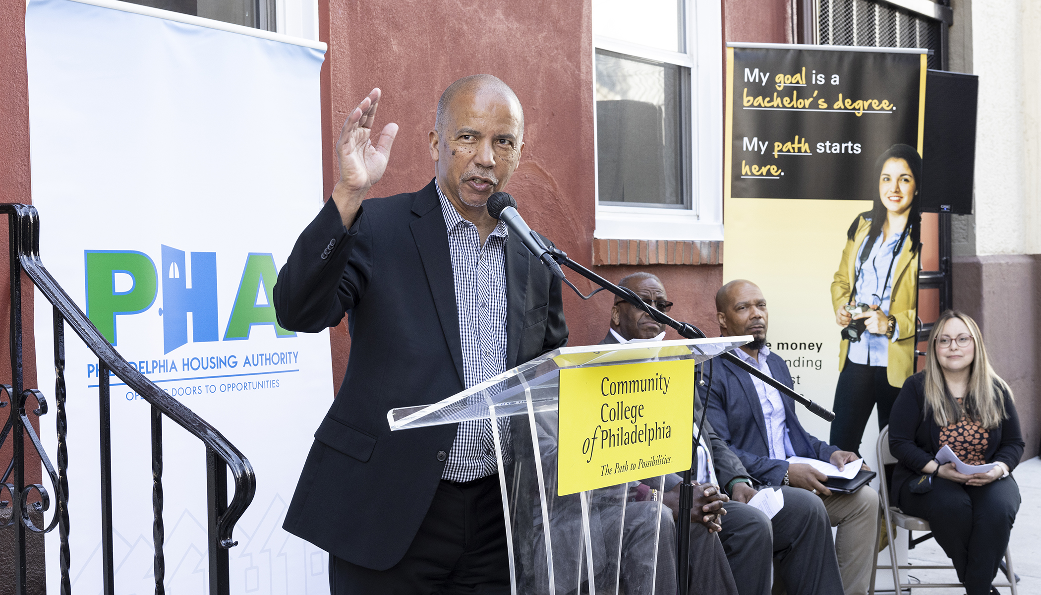 CCP President Dr. Donald Generals speaks at the ribbon cutting ceremony. Photo Courtesy of CCP. 