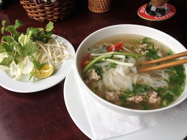 Pho, vietnamese noodle soup.