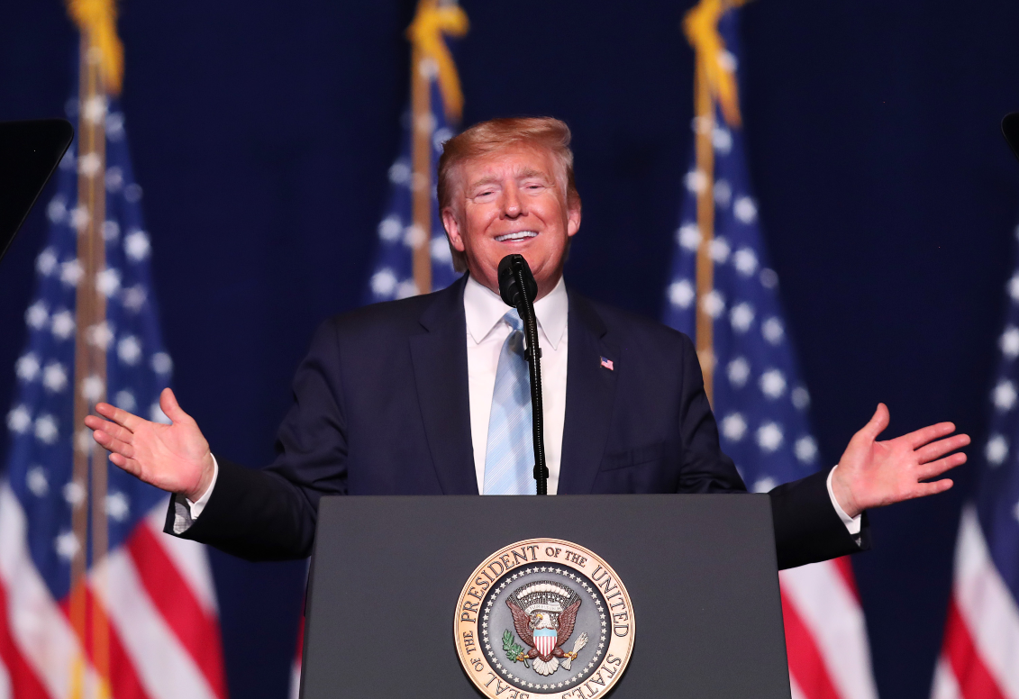 MIAMI, FLORIDA - JANUARY 03: President Donald Trump speaks during a 'Evangelicals for Trump' campaign event. (Photo by Joe Raedle/Getty Images)