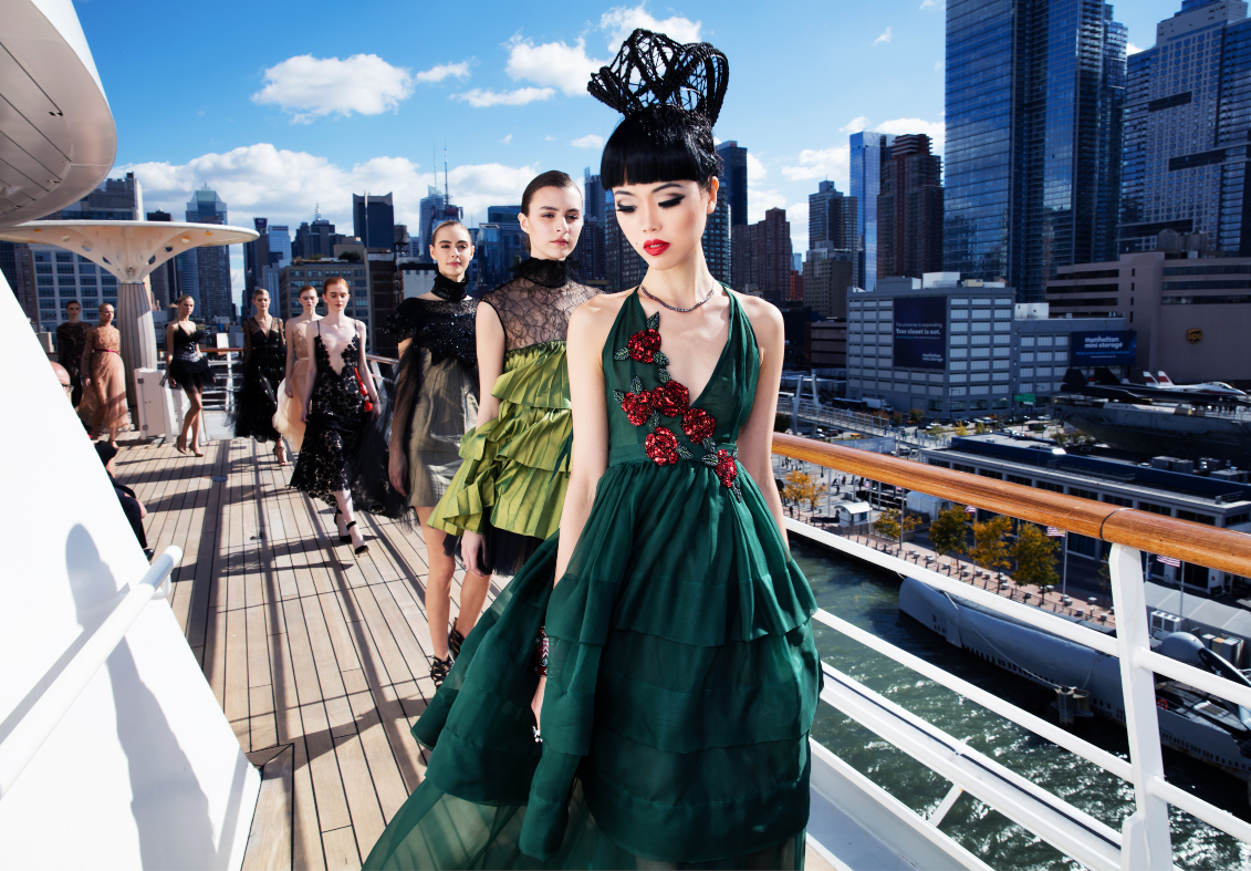 Jessica Minh Anh wears Cristina Sabatini’s Jewelry at on New York Cruise ship