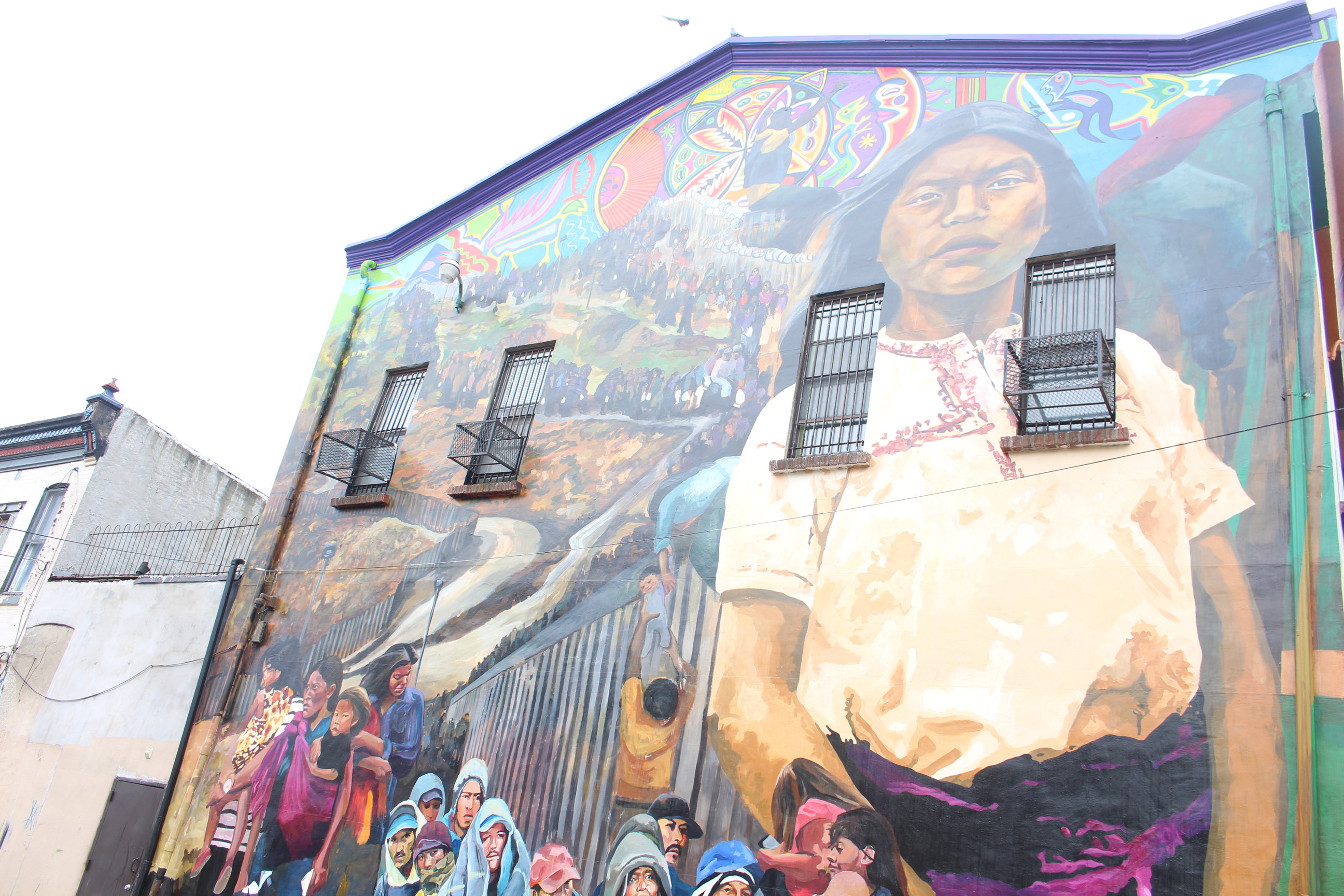 Mural outside of Providence Center. Photo: Jensen Toussaint/AL DÍA News.