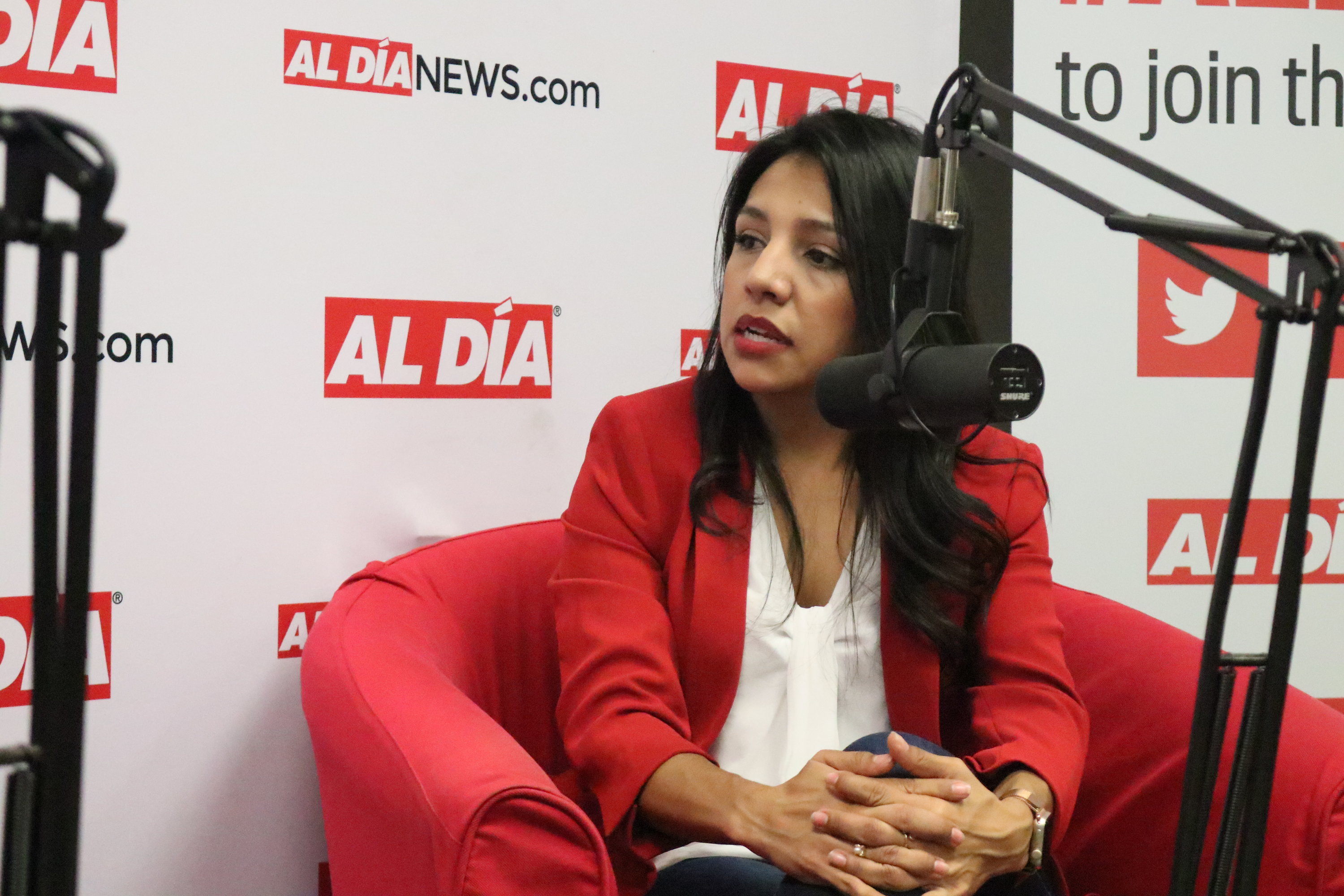 Adria Córdova visited the AL DÍA newsroom to talk about her life, career and journey on Nov. 19. Photo: Nigel Thompson/AL DÍA News.